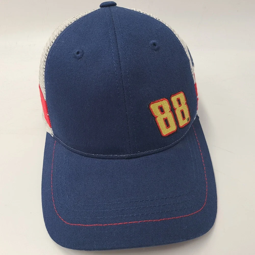 Dale Earnhardt‎ Jr Hat Snapback Trucker Mesh Blue White NASCAR #88 Valvoline Men